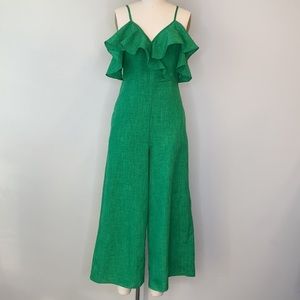 Jealous Tomato Green Apple Ruffle Jumpsuit with Pockets